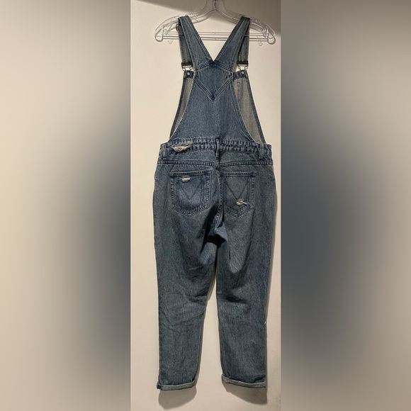 Mumu Blue Women's Straight Leg Distressed Overalls - Picture 2 of 6